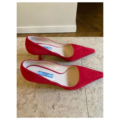 tacchi a spillo prada|Scarpette Prada in Scamosciato Rosso taglia 40 EU .